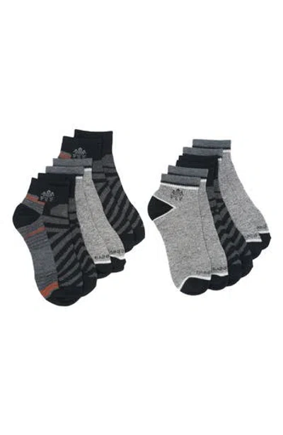Rainforest Flat Knit Pack Of 6 Ankle Socks In Gray