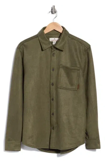 Rainforest Flint Oak Microsuede Overshirt In Green