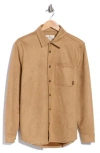 Rainforest Flint Oak Microsuede Overshirt In Brown