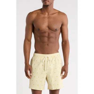 Rainforest Lemon Seersucker Swim Trunks In Yellow