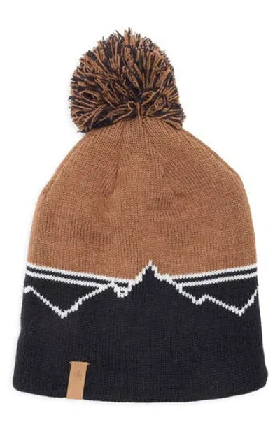 Rainforest Mountain Stripe Pom Beanie