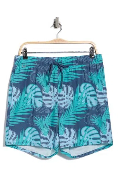 Rainforest Palm Swim Trunks In Blue
