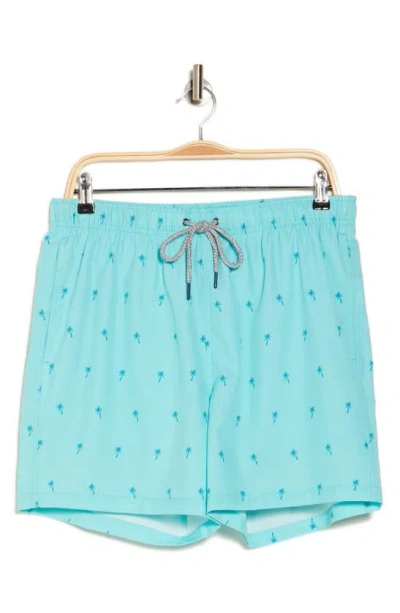 Rainforest Palm Tree Swim Trunks In Aruba Blue