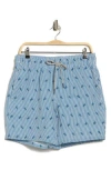 Rainforest Sea Turtles Seersucker Swim Trunks In Blue