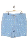 Rainforest Sunny Lemon Stripe Seersucker Swim Trunks
