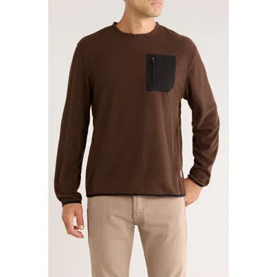Rainforest Vault Chevron Crewneck Pullover In Brown
