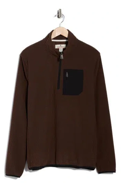 Rainforest Vault Chevron Knit 1/4 Zip Pullover In Brown