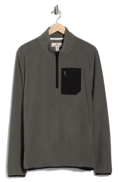 Rainforest Vault Chevron Knit 1/4 Zip Pullover In Gray
