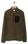 Rainforest Vault Chevron Knit 1/4 Zip Pullover In Green