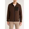 Rainforest Vault Chevron Knit Zip Hoodie In Brown
