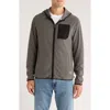 Rainforest Vault Chevron Knit Zip Hoodie In Gray