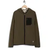 Rainforest Vault Chevron Knit Zip Hoodie In Green