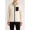 Rainforest Vault Chevron Knit Zip Hoodie In Neutral