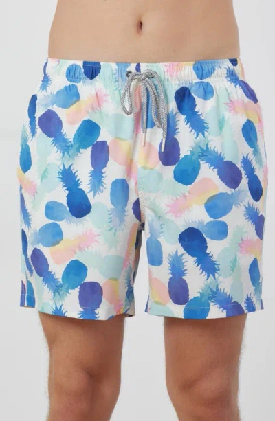 Rainforest Watercolor Pineapple Swim Trunks In Ivory