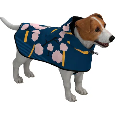 Rainkiss Dog Rain Poncho Japanese Blossom In Blue