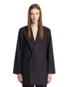 Rainmaker Blue Wool Double-breasted Jacket In Black