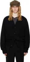 Rainmaker Kyoto Black Oneside Raglan Sleeve Cardigan In Black