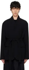 Rainmaker Kyoto Black Stand Up Shawl Collar Blazer In Black
