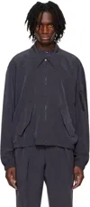 Rainmaker Kyoto Gray Flight Jacket In Charcoal