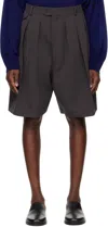 Rainmaker Kyoto Gray Triple Cloth Hakama Shorts In Slate Gray