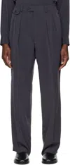 Rainmaker Kyoto Gray Wide Trousers In Charcoal