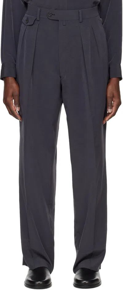 Rainmaker Kyoto Gray Wide Trousers In Charcoal