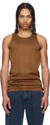 Rainmaker Kyoto Tan Random Rib Tank Top In Brick