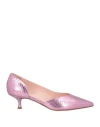 Rainoldi Woman Pumps Fuchsia Size 8 Leather In Pink