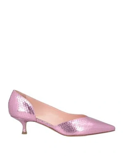 Rainoldi Woman Pumps Fuchsia Size 8 Leather In Pink