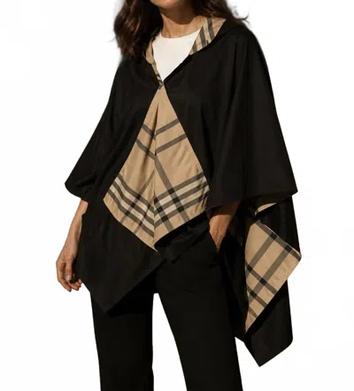 Rainraps Plaid Rain Poncho In Black