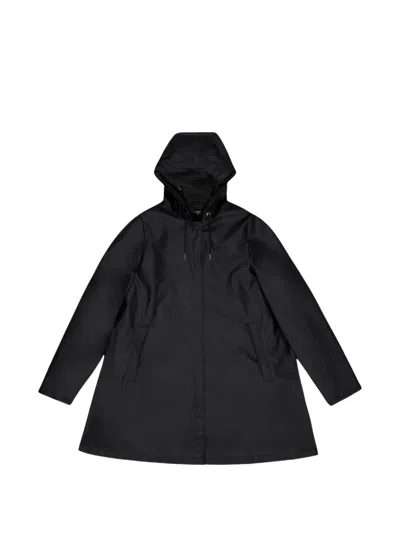 RAINS HOODED A-LINE COAT