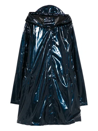 Rains A-line Coat In Blue