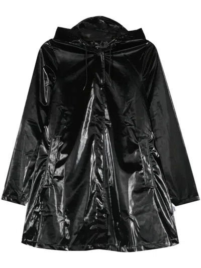 Rains A-line Hooded Raincoat In Black