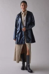 Rains A-line Jacket In Navy, Women's At Urban Outfitters In Blue
