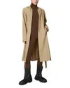 Rains Curve Waterproof Belted Jacket In Sand