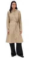 Rains A-line Longer Jacket Beige In Green