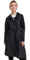 Rains Long A-line W Jacket In Black