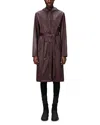 Rains A Line Waterproof Jacket In Burgundy