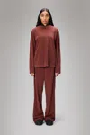 Rains Addis Fleece Crewneck In Burgundy