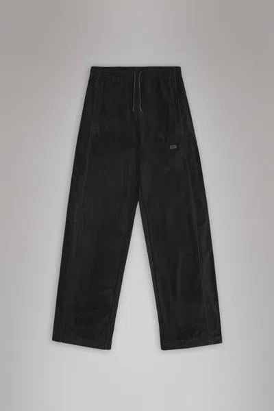 Rains Addis Fleece Pants Wide In Black
