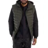 Rains Adjustable Hood Drawstring Sleeveless Jacket In Green