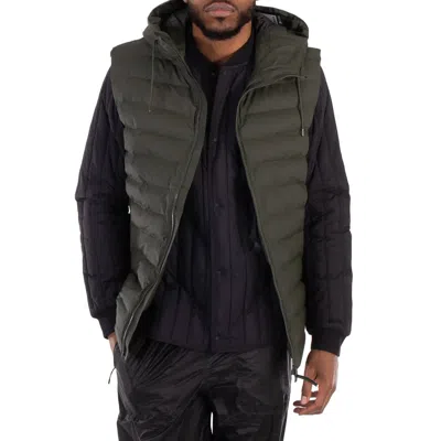 Rains Adjustable Hood Drawstring Sleeveless Jacket In Green