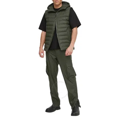 Rains Adjustable Hood Drawstring Sleeveless Jacket In Green
