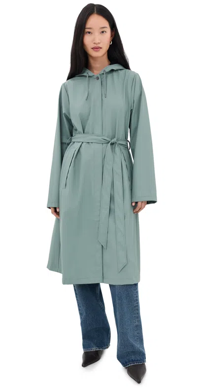 Rains A-line Longer Jacket Sage