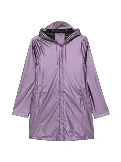 Rains A-line W Hooded Jacket In Purple