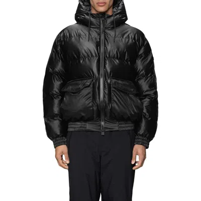 Rains Alta Bomber Puffer Jacket In Black