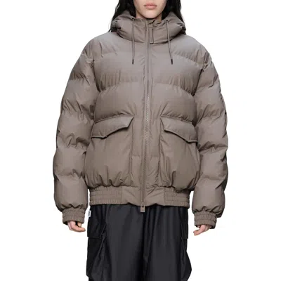 Rains Alta Bomber Puffer Jacket In Brown