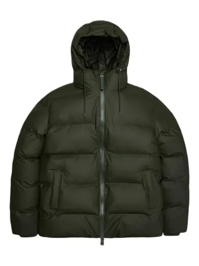 Rains Alta Hooded Padded Jacket In Green
