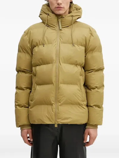 Rains Alta Hooded Puffer Jacket In Green