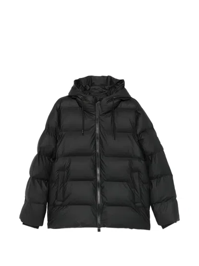Rains Alta Hooded Quilted Jacket In Blue